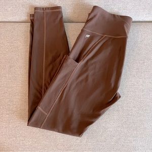 Fabletics Brown High waisted Leggings - stretch with pockets -Small